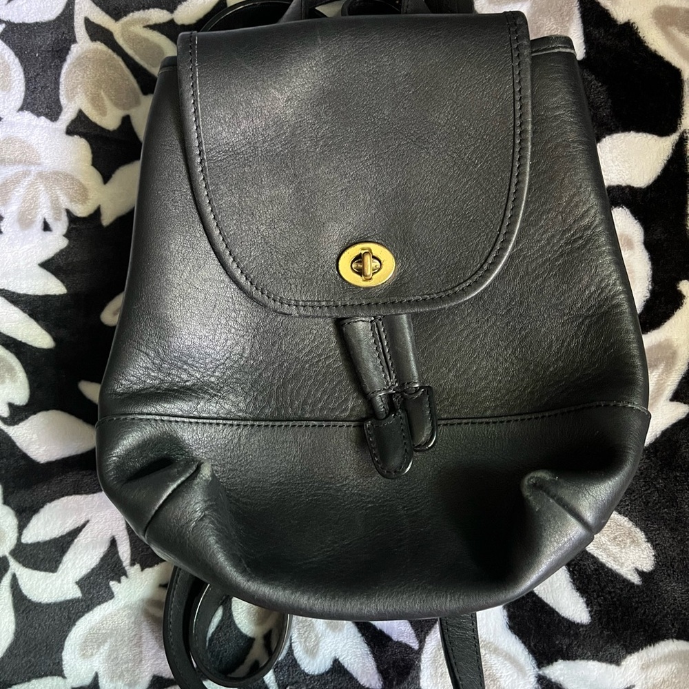 Black Leather Backpack